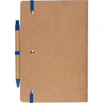 Recyceltes Notizheft / DIN A5 / 120 blanco Seiten / Farbe: braun-blau