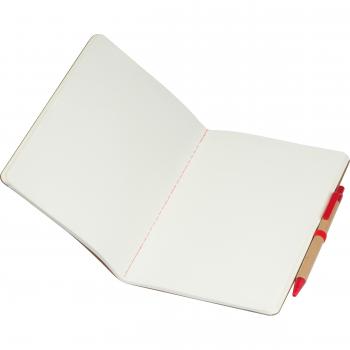 Recyceltes Notizheft / DIN A5 / 120 blanco Seiten / Farbe: braun-rot