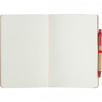 Recyceltes Notizheft / DIN A5 / 120 blanco Seiten / Farbe: braun-rot