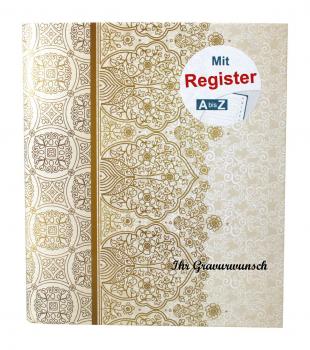 Ringbuch mit Namensgravur - A-Z Register + 50 Blatt liniert 120g/m²
