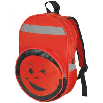 Rucksack aus Polyester mit zwinkerndem Gesicht / Farbe: rot