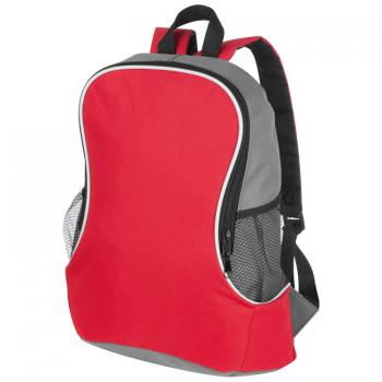 Rucksack mit Seitenfächern / aus Polyester / Farbe: rot