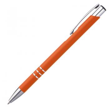 Schlanker Kugelschreiber / aus Metall / Farbe: orange