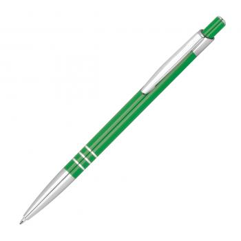 Schlanker Kugelschreiber aus Metall / Farbe: grün