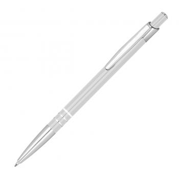 Schlanker Kugelschreiber aus Metall / Farbe: weiß