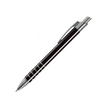 Schlanker Metall-Kugelschreiber / verchromte Teile / Farbe: schwarz