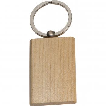 Schlüsselanhänger / rechteckig / aus Buchenholz mit Schlüsselring