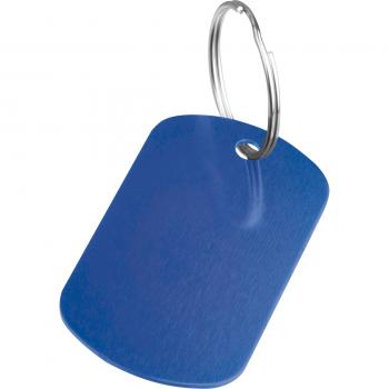Schlüsselanhänger "Metallplättchen" / Farbe: blau