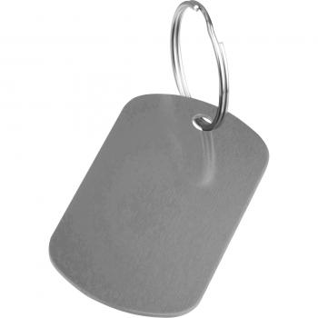 Schlüsselanhänger "Metallplättchen" / Farbe: grau