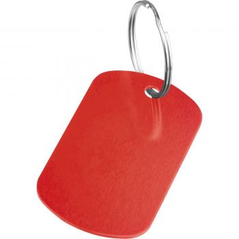 Schlüsselanhänger "Metallplättchen" / Farbe: rot