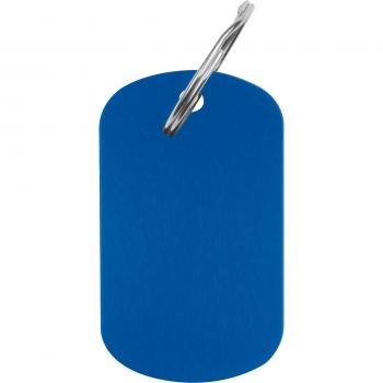 Schlüsselanhänger "Metallplättchen" mit Gravur / Farbe: blau