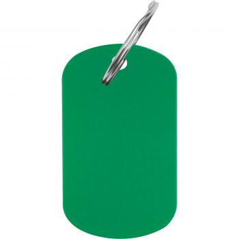 Schlüsselanhänger "Metallplättchen" mit Gravur / Farbe: grün