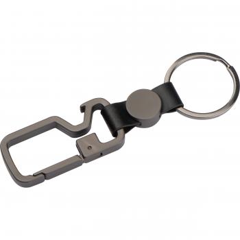 Schlüsselanhänger mit Karabinerhaken, Schlüsselring und Flaschenöffner