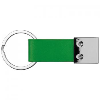 Schlüsselanhänger mit Kunstleder-Bändchen / Farbe: grün