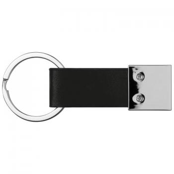 Schlüsselanhänger mit Kunstleder-Bändchen / Farbe: schwarz