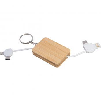 Schlüsselanhänger mit Ladekabel / USB-A/USB-C zu USB-C/Lightning- oder Micro-USB