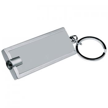 Schlüsselanhänger mit LED Taschenlampe / Farbe: grau/silbergrau