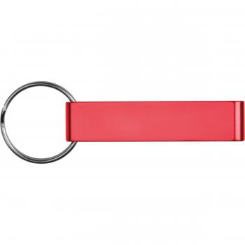 Schlüsselanhänger mit Namensgravur - mit Flaschenöffner - Farbe: rot