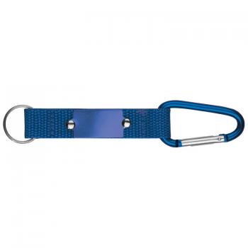 Schlüsselanhänger mit Namensgravur - mit Karabiner - Farbe: blau