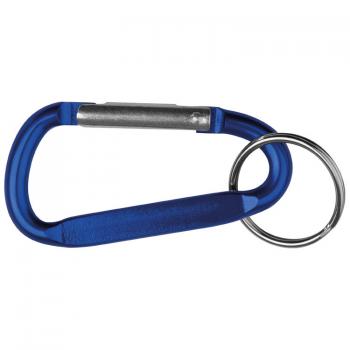 Schlüsselanhänger mit Namensgravur - mit Karabinerhaken - Farbe: blau