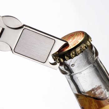 Schlüsselanhänger mit Namensgravur -aus Metall mit Einkaufschip + Flaschenöffner