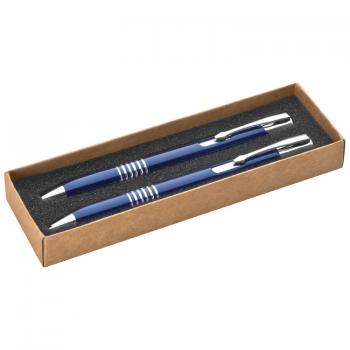 Schreibset / bestehend aus Kugelschreiber + Druckbleistift / Farbe: blau