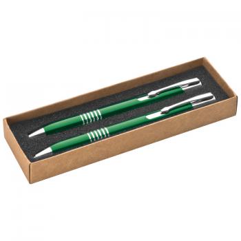 Schreibset / bestehend aus Kugelschreiber + Druckbleistift / Farbe: grün