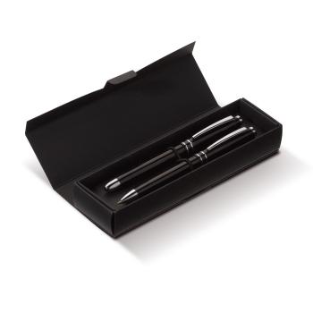 Schreibset / bestehend aus Kugelschreiber und Rollerball / Farbe: schwarz