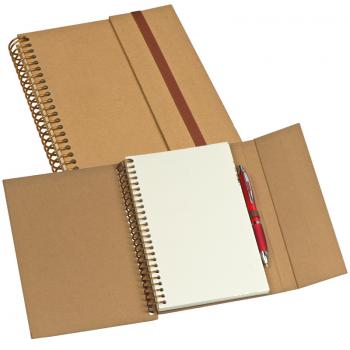 Schreibset 2-tlg. / Kugelschreiber und Notizbuch 180x125mm / Farbe: braun