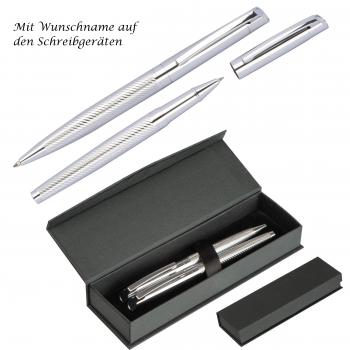 Schreibset mit Gravur / mit Kugelscheiber und Rollerball im Geschenketui