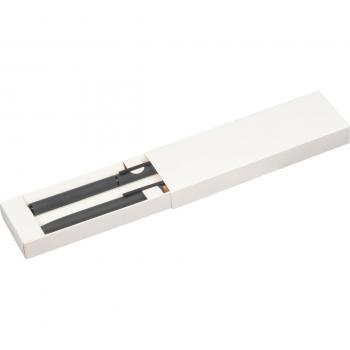 Schreibset mit Kugelschreiber und Rollerball aus Metall mit Gravur / anthrazit