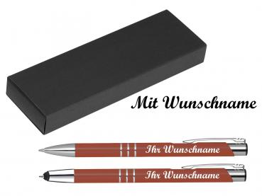 Schreibset mit Namensgravur - Touchpen Kugelschreiber + Kugelschreiber - kupfer