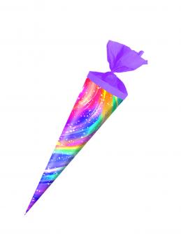 Schultüte / Länge: 35cm / rund / "Rainbow"