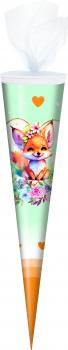 Schultüte / Zuckertüte / 70cm / rund / "Fuchs"