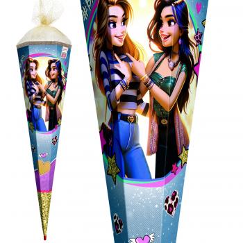 Schultüte / Zuckertüte / 85cm / eckig / "Best Friends Forever"