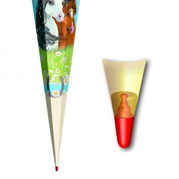 Schultüte / Zuckertüte / 85cm / eckig / "Blumenpferde"