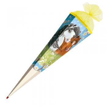 Schultüte / Zuckertüte / 85cm / eckig / "Blumenpferde"