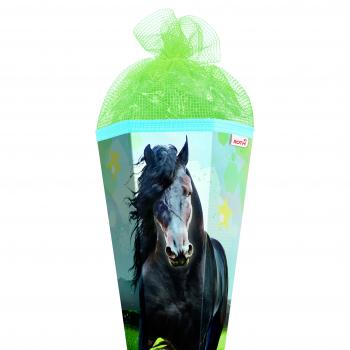 Schultüte / Zuckertüte / 85cm / eckig / "Pferd - Power Horse"