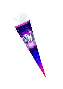 Schultüte / Zuckertüte / 85cm / eckig / "Pferde"