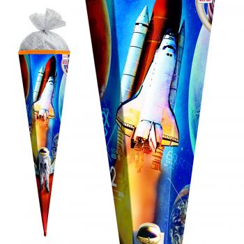 Schultüte / Zuckertüte / 85cm / eckig / "Weltraum"