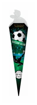 Schultüte mit gold gefärbter Gravur / Zuckertüte / 50cm / eckig / "Fußball"