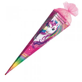 Schultüte mit Gravur / Zuckertüte / 85cm / eckig / "Einhornportrait"