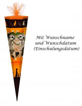 Schultüte mit Gravur / Zuckertüte / 85cm / eckig / "Erdmännchen"