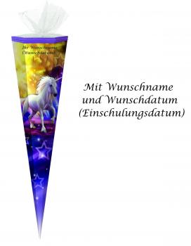 Schultüte mit Gravur / Zuckertüte / 85cm / eckig / "Magic Einhorn"