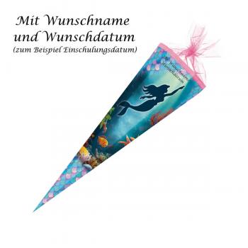 Schultüte mit Gravur / Zuckertüte / 85cm / eckig / "Meerjungfrau"