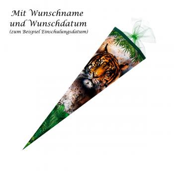 Schultüte mit Gravur / Zuckertüte / 85cm / eckig / "Tiger"