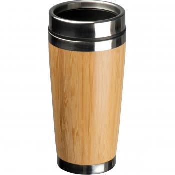 Set aus Trinkbecher und Trinkflasche mit Gravur / mit Teesieb / aus Bambus
