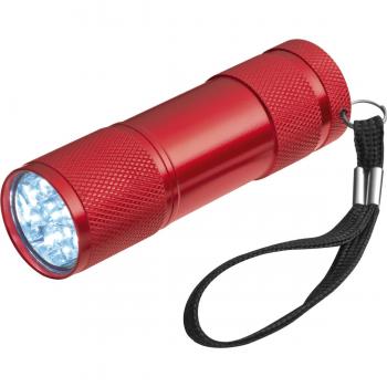 Set bestehend aus Taschenlampe und Taschenmesser mit Gravur / Farbe: rot