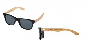 Sonnenbrille mit Bambusbügeln und UV 400 Schutz mit Gravur