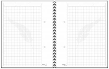 Spiral-Kladde / Notizbuch / A5 / 96 Blatt / kariert / 70g/m² / Farbe: schwarz